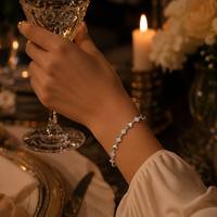 Bracelet trèfle plaqué or blanc de haute qualité, élégant, avec zircon pavé, maillons quadrifoliaux, bijou minimaliste, cadeau