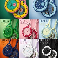 Horloge murale octogonale à quartz lumineuse co-marquée la plus vendue, modèle Royal Century, cadran 46 mm, résistante à l'eau 3 ATM, bracelet en cuir
