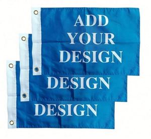 Drapeau de bateau en polyester tricoté 100 % polyester, 12x18 pouces, double face, avec poches pour mât ou œillets sur le côté gauche, 110 GSM, vente en gros - Product Image 1