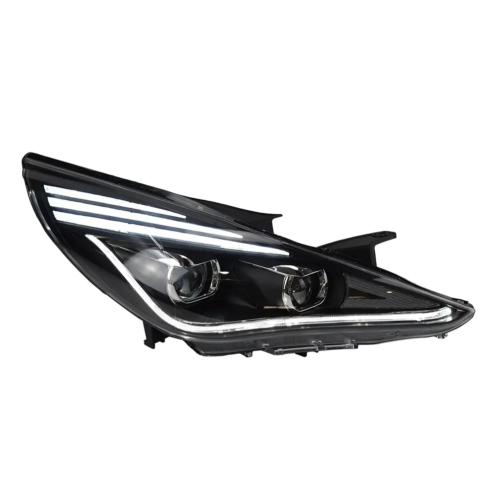 Estilo de coche lámpara de cabeza para Hyundai Sonata 2011-2015 faro lente proyector señal dinámica Drl accesorios de automoción