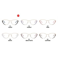Monture de lunettes tendance en métal avec effet œil de chat creux, lunettes anti-lumière bleue pour femmes