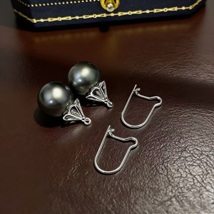 22709 Accessoires de perles DIY, support vide pour boucles d'oreilles en argent S925, bijoux en or et en argent, boucles d'oreilles avec des éléments de bijouterie ronds de 9 à 15 mm - Product Image 2