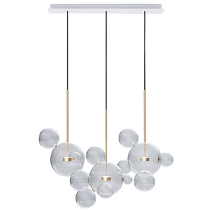 <span class=keywords><strong>Lampadario</strong></span> Moderno a Sfera in Vetro, Luci <span class=keywords><strong>Pendenti</strong></span> Oro+Bianco LED con Altezza Regolabile per Soggiorno - Product Image 3