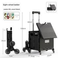 Chariot à bagages pliable à quatre roues personnalisable «Pack N Roll» en plastique pliable portable pour faire du shopping et monter les escaliers