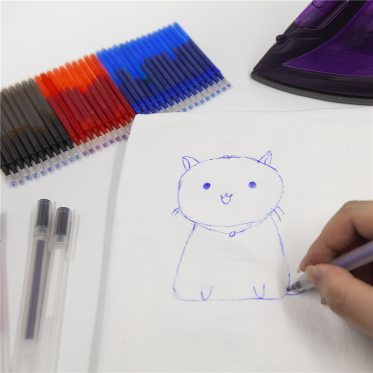 100 Stks Warmte Wissen Pennen, Vulling van Stof Markering Pens Warmte Erasable Stof Vullingen Markering voor Naaien, Quilten en Dressmaking Blauw