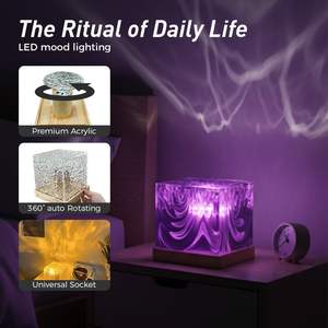 Lampada Atmosfera con Effetto Acqua Increspata, Luce Notturna, Regalo per Ragazze, Lampada da Comodino Dinamica con Effetto Fiamma e Aurora - Product Image 3