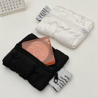 Dompet Koin Mini Bentuk Awan, Tempat Kartu, Penutup Ritsleting, Desain Lucu Gaya Instagram, Detail Jahitan, Dapat Menampung Barang-Barang Kecil
