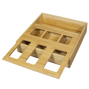Bamboo <b>Storage</b> Box Multi Compartment Desk Organizer Rectangular Standing Type Neatening <b>Storage</b> Solution - Product Image 2