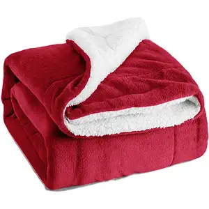 Double Layer Puffy Couverture de Survie Franela Manta Throw Sherpa Fleece Blanket for Sofa Bed Airline