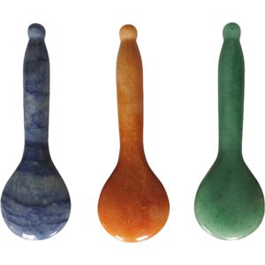 Cuillère Gua Sha en jade aventurine naturel poli pour les soins de la peau - Product Image 3