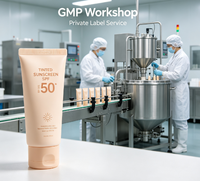 Crème solaire teintée en marque propre SPF 50, protection solaire hydratante pour le visage à large spectre UVA UVB, sans effet blanchissant, hydratant teinté OEM