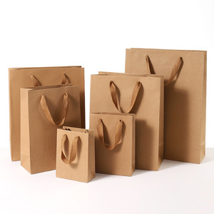 Sacchetti regalo personalizzati in carta Kraft con manici, sacchetti per lo Shopping e l'imballaggio di abbigliamento riciclabili per Boutique o uso promozionale - Product Image 4