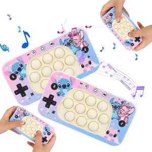 Aangepaste Print Lang Vierkant Spel Snelle Snelheid Push Elektronische Muziek Licht Up Console Speelgoed Verlichten Stress Pop It Bubble Fidget Game