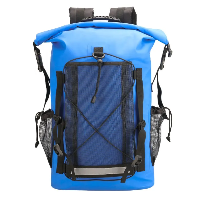 Custom PVC Waterproof Dry Bag with Reflective Mesh Pocket