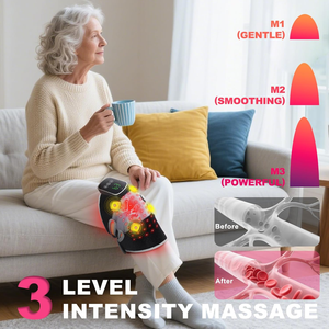 Recarregável Red Light Therapy Knee <span class=keywords><strong>Massager</strong></span> Áreas de vibração, Relaxamento muscular, Função aquecida para joelho - Product Image 2