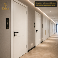 Pintu Kayu Interior Modern Pra-finishing Inti Solid Kedap Suara untuk Proyek Apartemen di AS