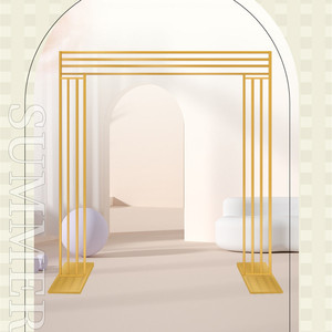 सोने का आर्क आउटडोर इंटीरियर पृष्ठभूमि स्टैंडवेडिंग पार्टी इवेंट स्टेज मेटल डिचेबल शादी की सजावट पृष्ठभूमि आर्क - Product Image 6