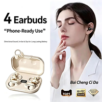 Earbud Twin 4 Bluetooth 6.0 Nirkabel OWS Open Ear Ear Clip Earphone HiFi Stereo Headset Olahraga Layar LED Digital