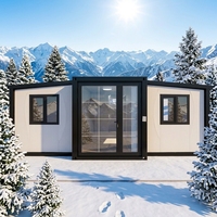 Maison conteneur en acier de luxe pliable et extensible de 20 pieds, villa modulaire préfabriquée portable, 2 à 5 chambres