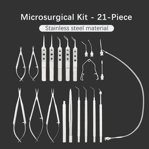 21-teiliges Ultraleichtes Titan-Legierungs-Instrumentenset für Kataraktchirurgie Mikrochirurgisches Ophthalmologisches Instrumentenset Geschenkbox - Product Image 3