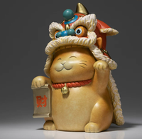 Nouveau produit phare : Figurine de lion porte-bonheur traditionnelle chinoise style Feng Shui, peinte à la gouache sur laiton