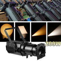 Projecteur Ellipsoidal LED 200W Blanc Chaud + Blanc Froid pour Studio, Cinéma, Scène, Église, Éclairage de Fête