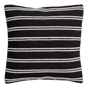 Striped <b>Black</b> White Woven Throw <b>Pillow</b> Square Minimalist Decorative Cushion Cover Machine Washable Textile Design - Product Image 1