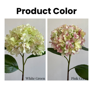 Vente en gros de fleurs artificielles d'hortensia de haute qualité en tissu de soie vert, 72 cm, arrangement de fleurs d'hortensia pour la décoration de la maison - Product Image 3