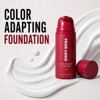 Base de Maquillaje Líquida Vegana de Color Blanco que Cambia de Tono de Marca Privada: Base de Maquillaje Líquida Todo en Uno que Cambia de Tono y Disimula Imperfecciones