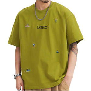เสื้อยืดโอเวอร์ไซส์สีเขียวมะนาวสำหรับผู้ชาย ปักโลโก้ตามสั่ง ผ้าฝ้าย สตรีทแวร์ ทรงหลวม ขายส่ง ปี 2026 เป็นมิตรกับสิ่งแวดล้อม แห้งเร็ว ใส่สบาย - Product Image 3