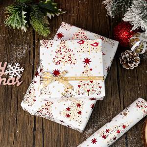 Christmas Tree Pattern Gift <b>Wrapping</b> <b>Paper</b> Double-Sided Art <b>Paper</b> for Holiday Packaging 100GSM Eco-Friendly - Product Image 2