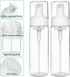 100ml 120ml 150ml <b>200ml</b> Face Cleanser Cosmetic Plastic Foam Pump <b>Bottles</b> Blue White Transparent PET Mousse Pump Sprayer - Product Image 4