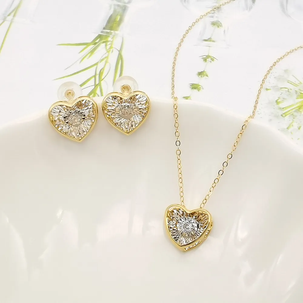 Dancing Diamond Necklace Lighter Version Cheap Price Fancy Visual Effect 18K Real Gold Diamond Heart Necklace