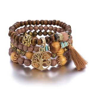 New Bohemian Bohemian Beads Style Stacked Bracelet <b>Set</b> Jewelry for Women Tassel Bracelet Gift Wholesale - Product Image 1