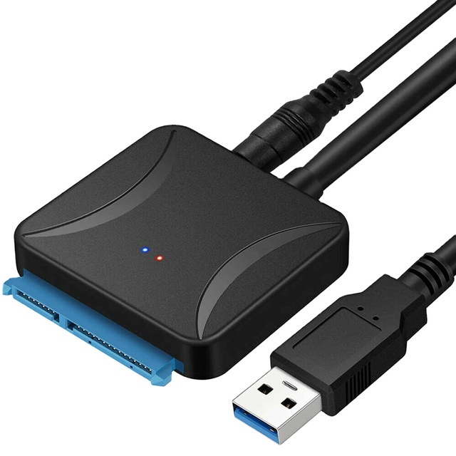 USB 3.0 to Sata Cable for SATA III 3.5 2.5 Inch External HDD SSD Hard Drive Easy Drive Cable With DC 5.5 12V/2A Power Adapter