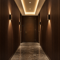Panel de Pared Ranurado Ynori WPC, Roble Claro, 160x22mm, Ignífugo, Antideslizante, para Sala de Estar, Pared de TV