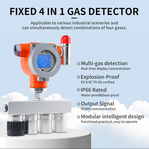 Détecteur de gaz industriel fixe 4 en 1 LEL O2 CO H2S, détecteur multi-gaz pour hydrogène sulfureux, monoxyde de carbone, oxygène et gaz combustibles - Product Image 2