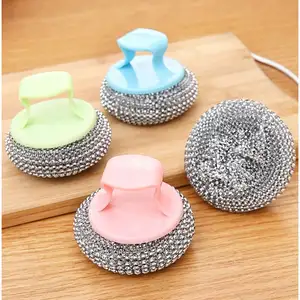 Beste Prijs Pot Pan Afwas Reiniging Stalen Wol Scrubber, Schotels Scrubber Roestvrij Staal Sponzen Scrubbers Schuursponsjes Bal