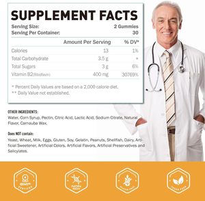 OEM 400mgビタミン<span class=keywords><strong>B2</strong></span>ミイラビタミン<span class=keywords><strong>B2</strong></span>リボフラビンサプリメント片頭痛軽減・エネルギー・神経系サポート - Product Image 2