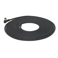 Connecteur circulaire KRONZ M12 femelle 5 broches coudé à 90 degrés, étanche IP67, en PVC pré-moulé noir, non blindé