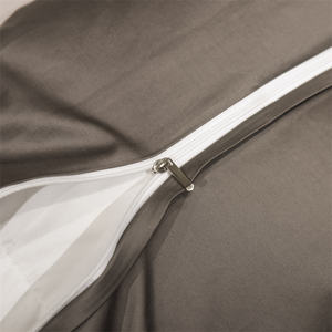 Funda nórdica minimalista con bordado enmarcado gris plateado de 600TC, Sábana bajera, <span class=keywords><strong>fundas</strong></span> de almohada, juego de sábanas de algodón de grapa larga, juego de cama - Product Image 4