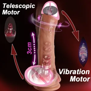 Hot mới thực tế lớn lỏng Silicone dildo Vibrator cho phụ nữ 360 Swing sưởi ấm mở rộng thrusting và rung