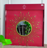 Miroir mural décoratif rond en fil de métal doré, 12 pièces, pour effet sunburst, vente en gros