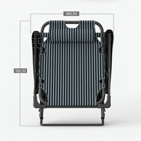 Chaise de salon en tissu Oxford pliable réglable en acier à double usage, lit pliable avec coussin doux