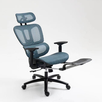 Chaise ergonomique avec repose-pieds en tissu maillé de bonne qualité