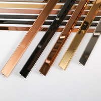 OEM ODM Bande de finition industrielle en aluminium poli pour carrelage céramique, profil de transition de sol, étanche, auto-adhésif Fushifu pour
