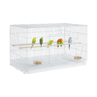 Cage à oiseaux avec séparateur, cage à perroquet avec 4 perchoirs en bois, cage de reproduction pour oiseaux, transporteur d'animaux de compagnie portable, perroquets vivants