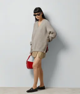 Yt gân len hàng đầu với vải thời trang phụ nữ len Tops bán chính thức Tops và v-cổ áo cánh