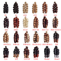 Perruque en fibre synthétique, style latino-américain, fabriquée à la machine, avec double petites boucles en spirale française, effet cheveux au crochet, pour le marché international