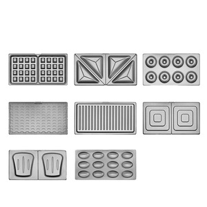 Máquina para hacer sándwiches y desayunos 8 en 1, tostadora eléctrica multifuncional, máquina para hacer gofres para uso doméstico, color negro - Product Image 5